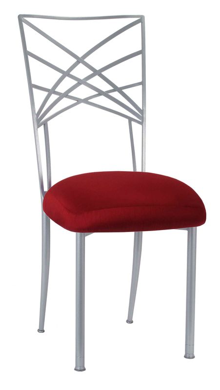 Silver Chameleon Chair with Red Cushion