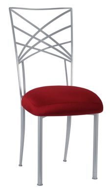Silver Chameleon Chair with Red Cushion