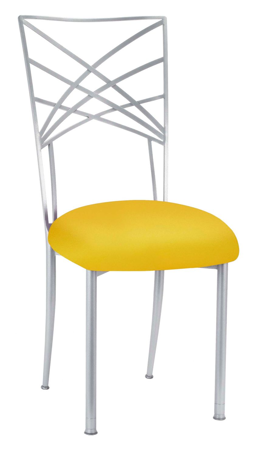 Silver Chameleon Chair with Yellow Cushion