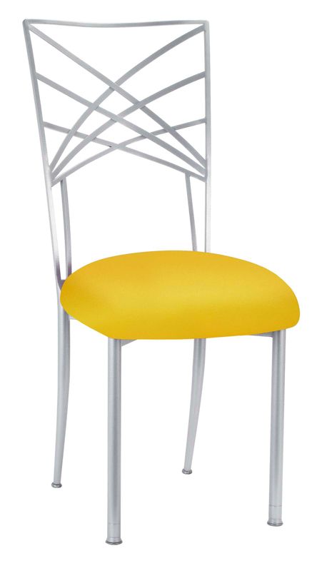 Silver Chameleon Chair with Yellow Cushion