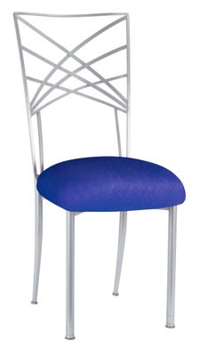 Silver Chameleon Chair with Royal Blue Cushion