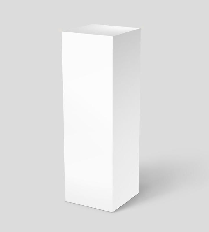White Wooden Pedestal Stand - 3ft