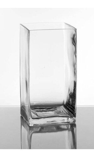 Square Clear Vase 8" x 4" 