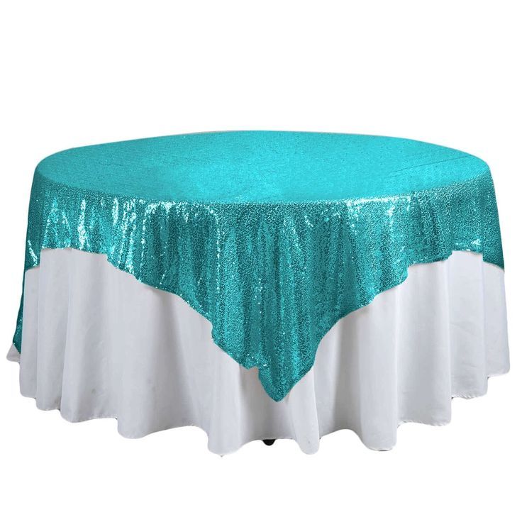 Teal Glitz Overlays 90" 