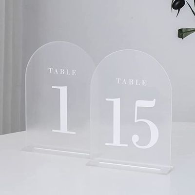 Frosted Table Numbers Holders