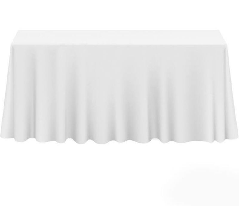90 x 156 White Polyester Tablecloth