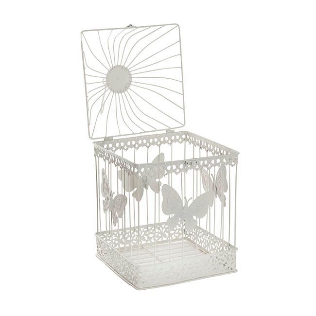 White Butterfly Bird Cage