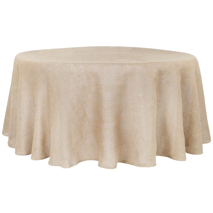 132&#39; Textured Beige Tablecloths