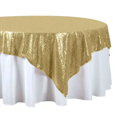 Champagne Gold Glitz Overlays 90" 