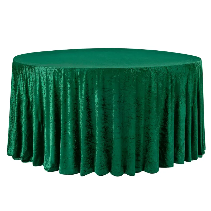 132" Emerald Green Velvet Tablecloth