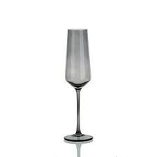 Champagne Flute Glass Smoky Black Estelle