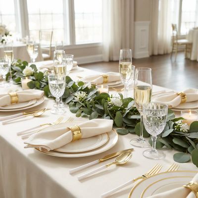 White &amp; Gold Cutlery
