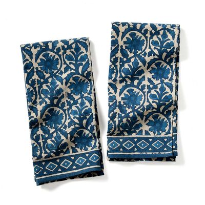 Indigo Dabu Towels S/2
