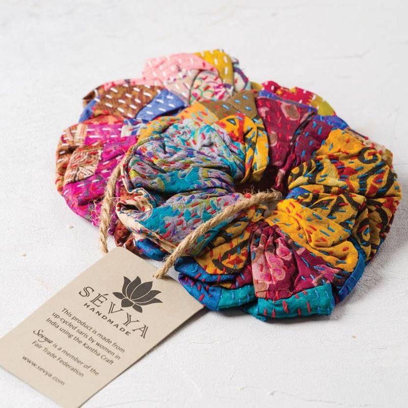 Silk Kantha Scrunchie