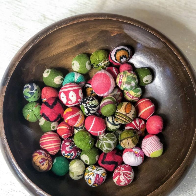 Christmas Saree Bead Bag