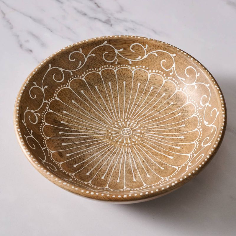 Handpainted Mango Wood Bowl