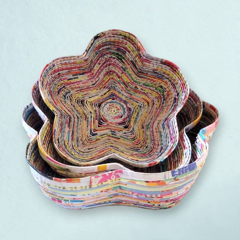 Recycled Flower Dish S/3