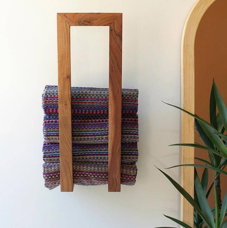 Wooden Wall Towel Rack