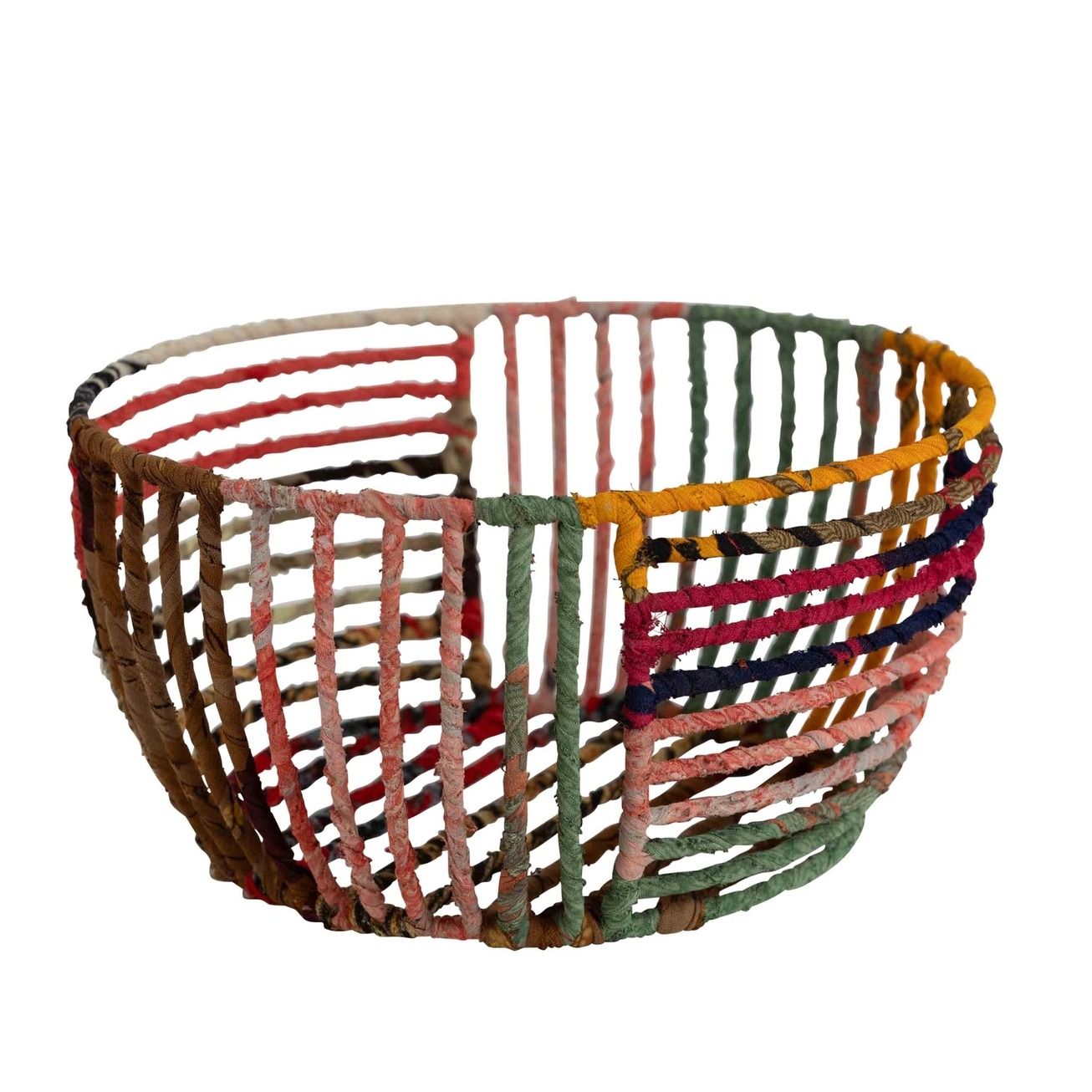 Sari Wrapped Wire Basket