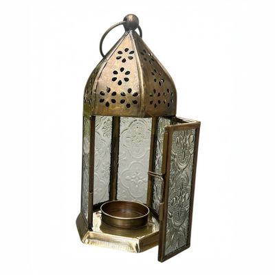 Brass Glass Candle Holder