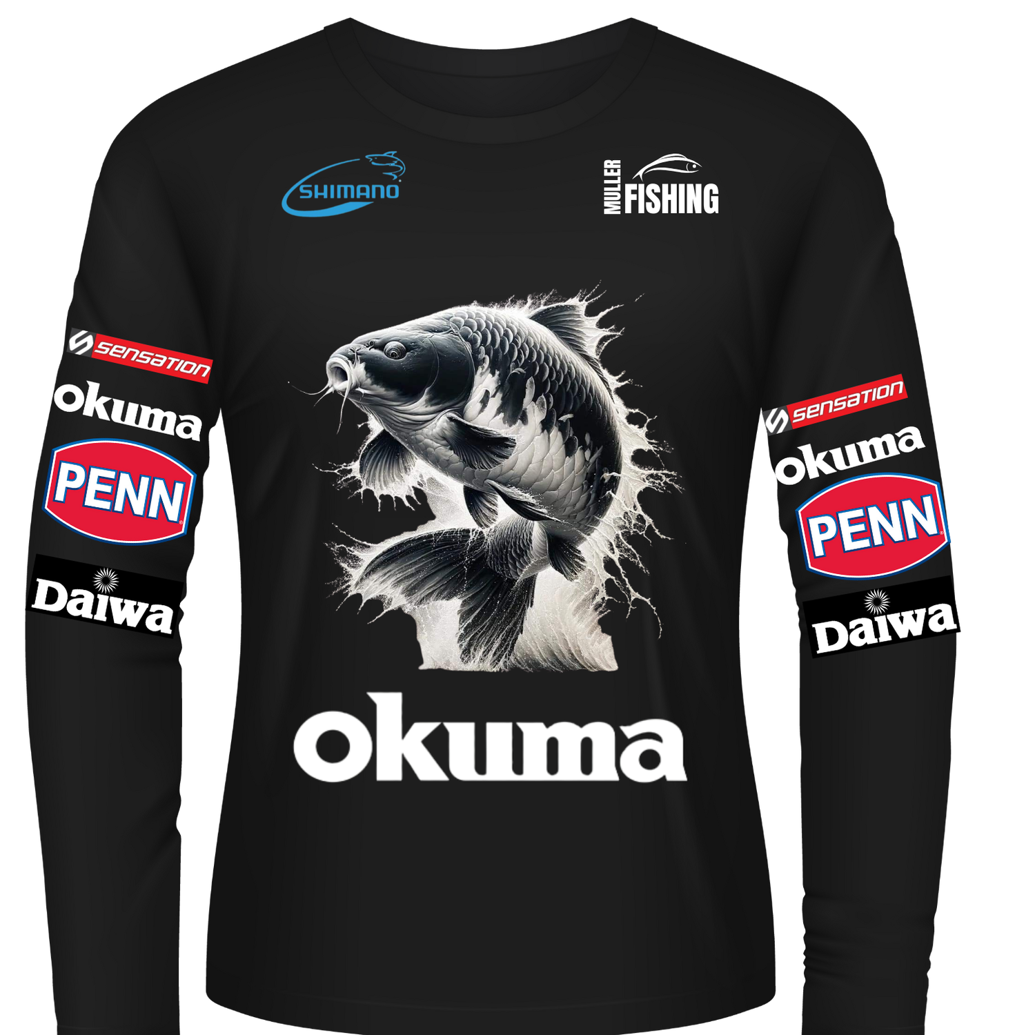 Black Drifit Long Sleeve Shirt Fishing