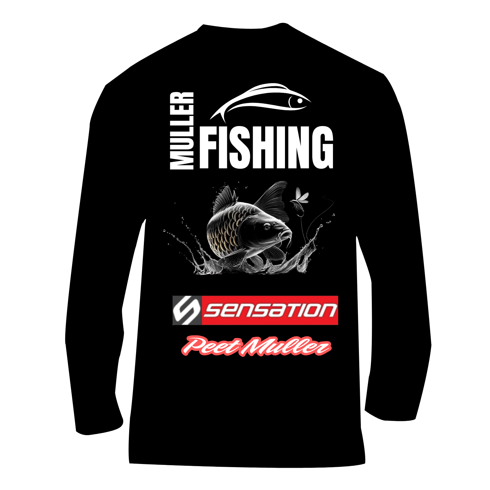 Black Drifit Long Sleeve Shirt Fishing