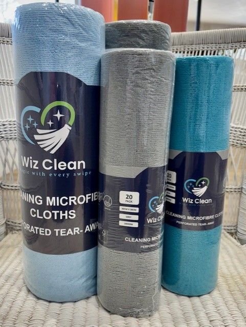 Microfibre cloth 180GSM - Grey - Roll of 20