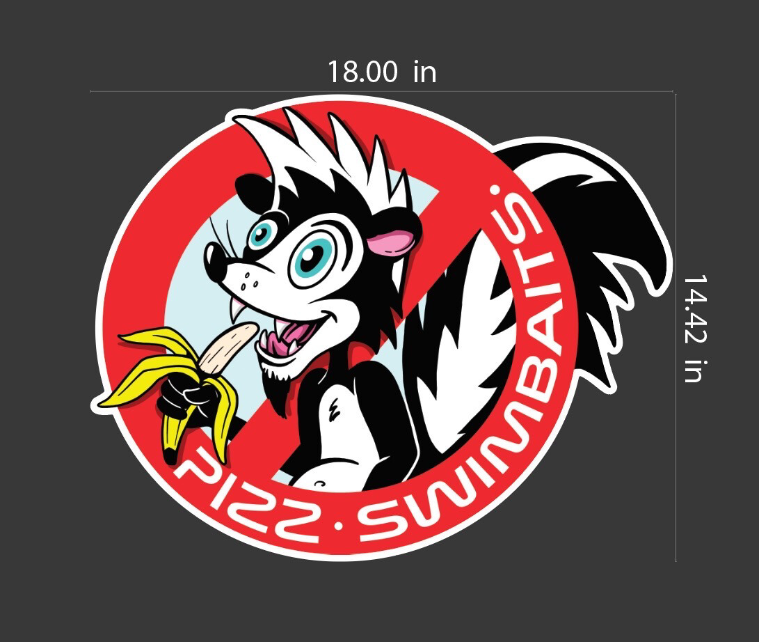 Pizz Swimbaits &quot; No Skunks&quot; Carpet Decal