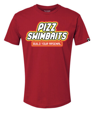 Pizz Swimbaits - Red SS T Shirt - Build Your Arsenal
