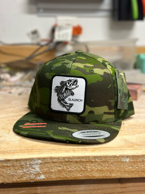 FLATBILL - Snapback - Camo Green with Slaunch Woven Patch