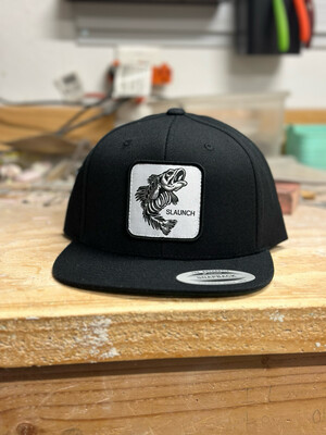 FLATBILL - Snapback - Black with Slaunch Woven Patch