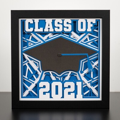 3D Paper Art Shadow Box - Graduation Cap