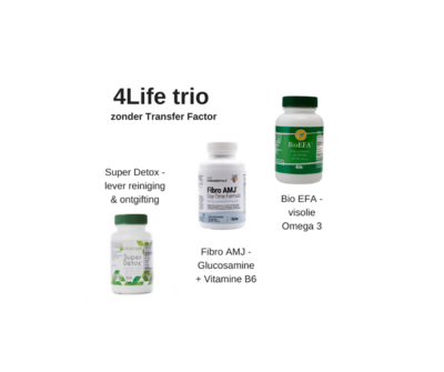4Life - PROMO Pack - Super Detox/ontgifting + Fibro AMJ/glucosamine+B6 + Bio EFA/visolie 4Life - PROMO Pack - Super Detox/ontgifting + Fibro AMJ/glucosamine+B6 + Bio EFA/visolie