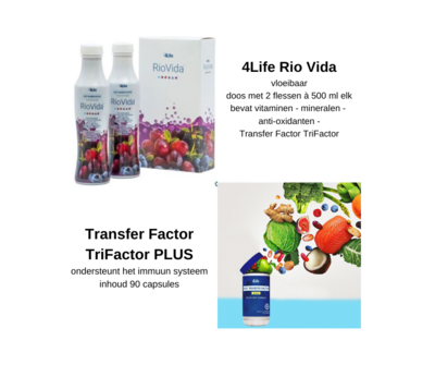 4Life RioVida 2 flessen siroop + Transfer Factor TriFactor PLUS - 15%-KORTINGSACTIE > 21/1 + 22/1 - 2023