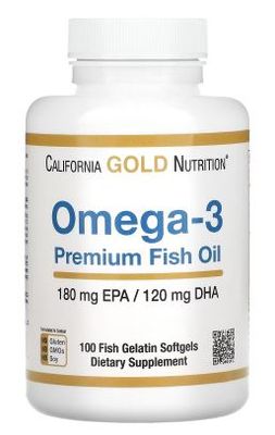 Visolie - Omega-3 - Primium Fish Oil - 180 mg EPA - 120 mg DHA - 100 fish gelatin softgels - California Gold Nutrition