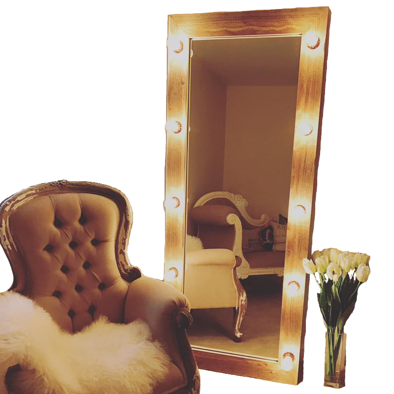 Rustic Recycled Wood LED Vanity Mirror