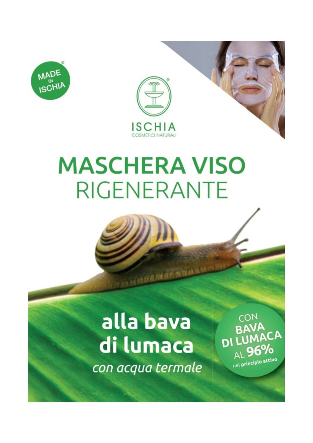 Maschera viso rigenerante alla bava di lumaca