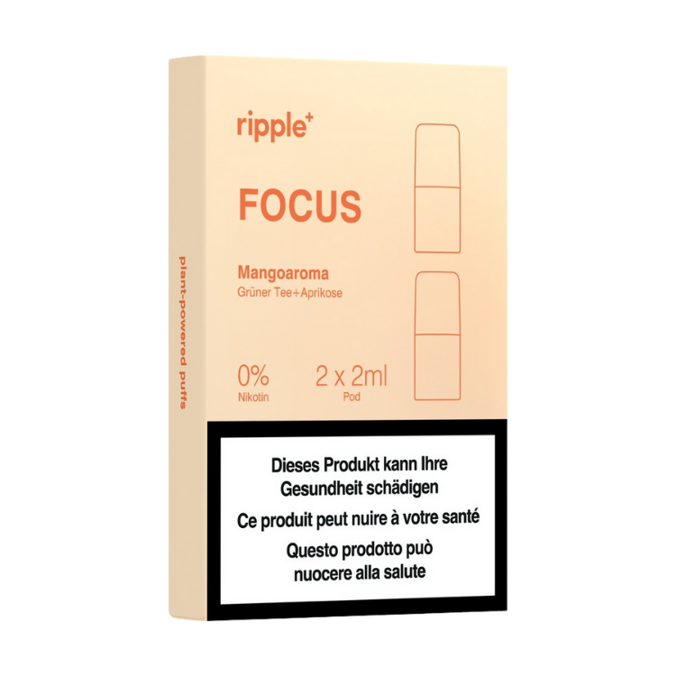 Ripple+ - FOCUS Pod – Mango, Grüner Tee &amp; Aprikose (0 mg)