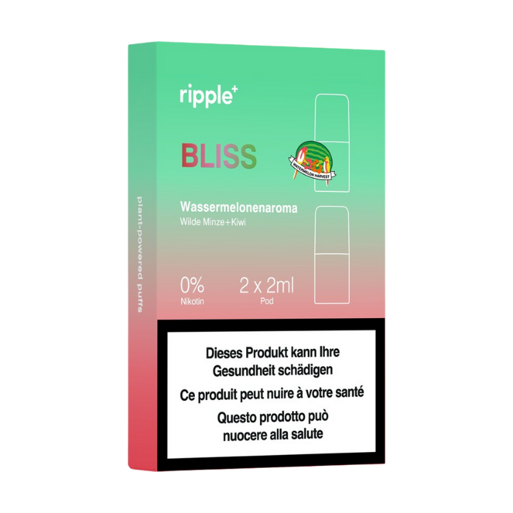 Ripple+ - BLISS Pod – Wassermelone, Wilde Minze &amp; Kiwi (0 mg)