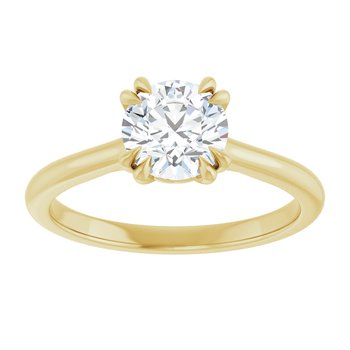 14K Yellow 6.5 mm Round Solitaire Engagement Ring