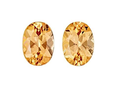 Imperial Topaz 7x5mm Oval Matched Pair 1.92ctw Faceted Origin Brazil No treatment