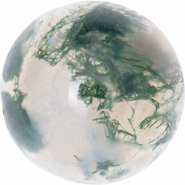 6 mm Round Cabochon Natural Moss Agate