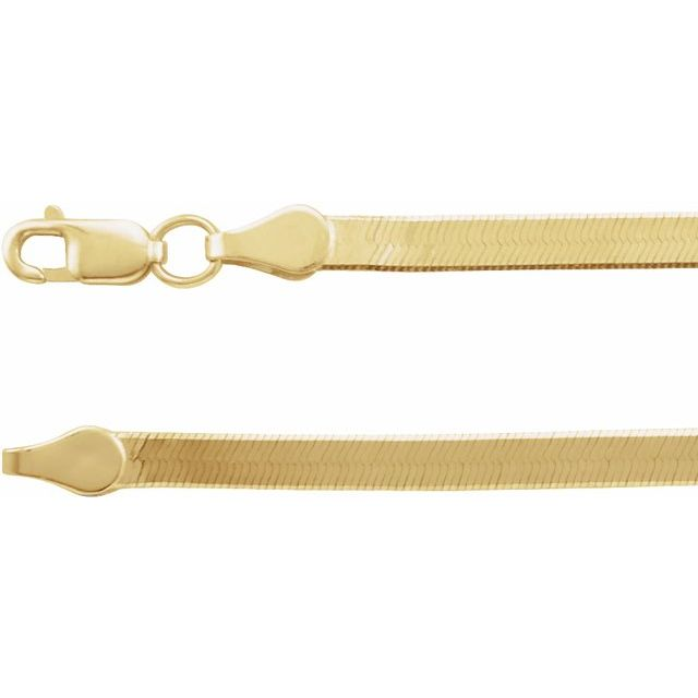14K Yellow 2.8 mm Flexible Herringbone 18&quot; Chain