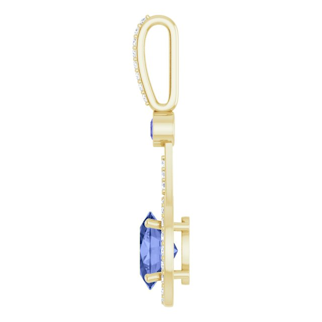 14K Yellow 10x8 mm Tanzanite Oval Pendant