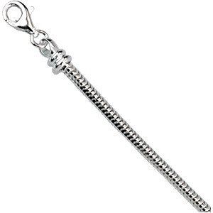 Sterling Silver 3mm Snake 18&quot; Chain