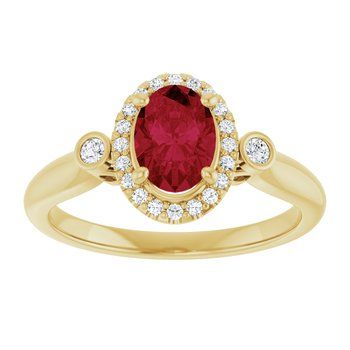 14K Yellow Ruby &amp; 7/8 CTW Diamond Ring