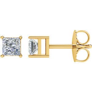 14K Yellow 1/4 CTW Diamond Earrings