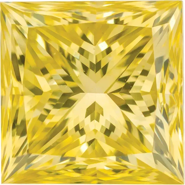 33ct SI Yellow Square Princess-Cut Diamond