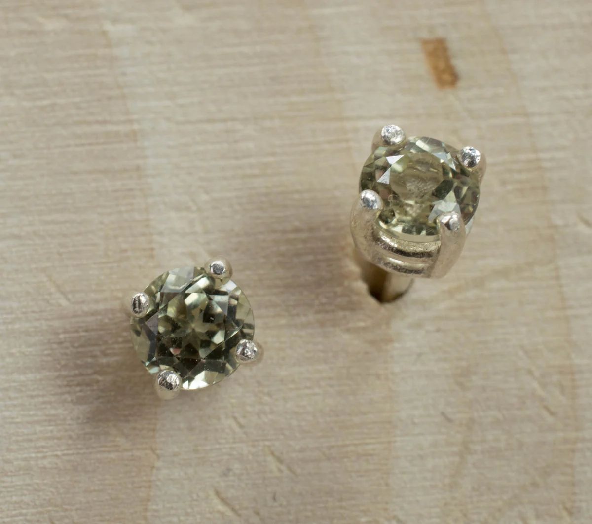 Color Change Diaspore Sterling Silver Earrings; Genuine Untreated Turkish Diaspore