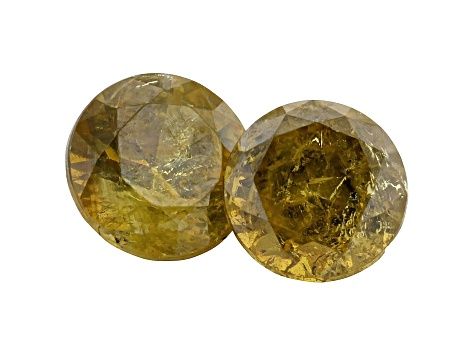 Matched pair of Andradite Garnet 4x4mm round minimum 0.50ctw.